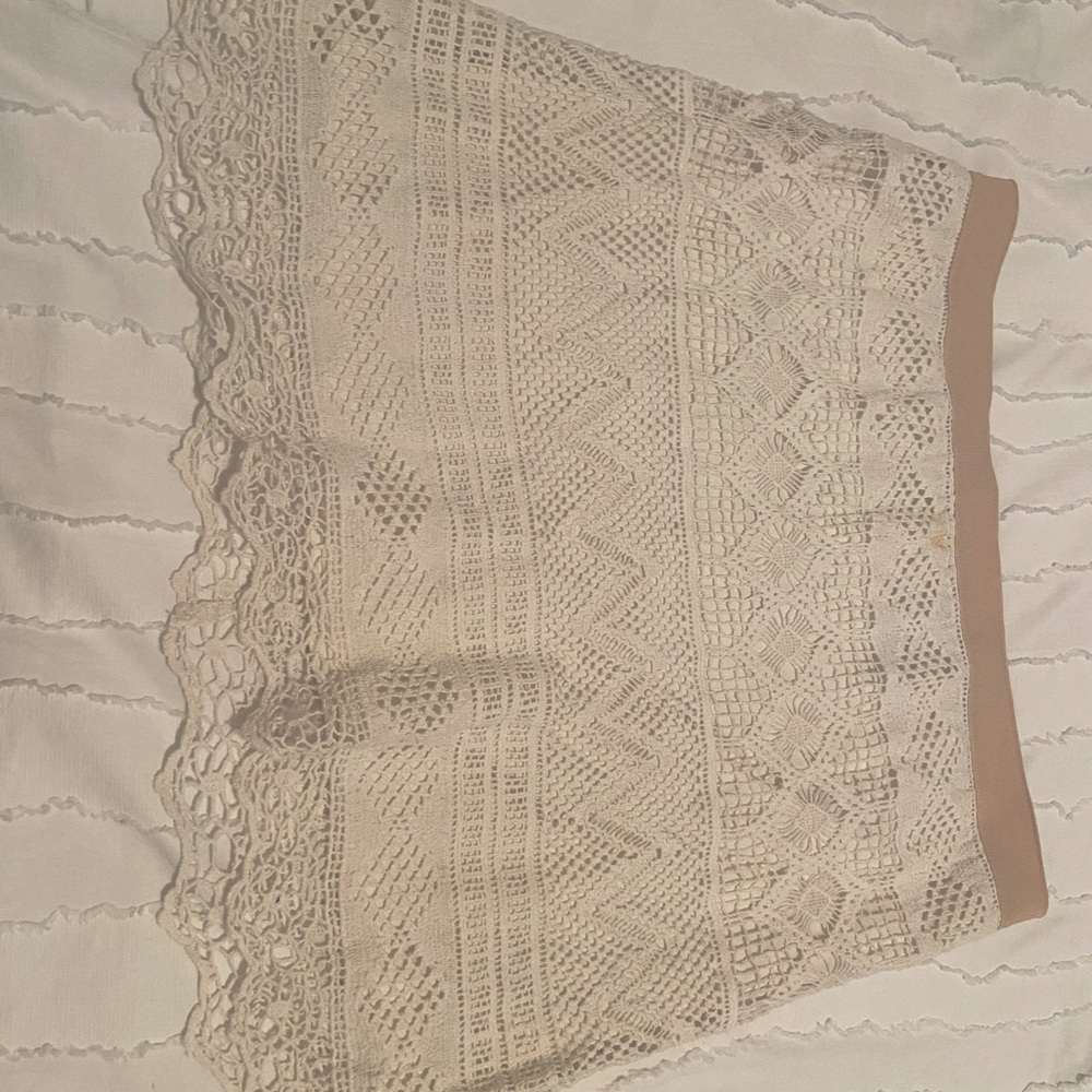 White Lace Mini Skirt